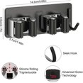 thumbnail image 3 of Wall Broom Holder, 2 Pieces Wall Broom Hanger with Stainless Steel Hook Wall Broom Hanger without Drilling for Bathroom, Kitchen, Garden, Garage, Balc, 3 of 4