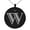 Black, variant on Stainless Steel Letter W Initial Metro Retro Monogram Engraved Small Medallion Circle Charm Pendant Necklace
