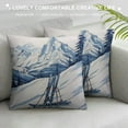 thumbnail image 3 of MLJA Winter Throw Pillow Cushion Cover, Sketchy Graphic of a with Ski Elements in Snow Relax Calm View, Decorative Square Accent Pillow Case,Charcoal White, 3 of 5