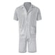 thumbnail image 4 of Conjuntos de dos piezas Cagnkofi para hombre, chándales de verano, suéter informal de manga corta con botones, camisas y pantalones cortos, traje para vacaciones en la playa., 4 of 4