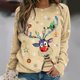 thumbnail image 1 of Pntutb Camisas para mujer Blusa regular estampada con cuello redondo y manga larga con estampado navideño Pntutb Pntutb-1104, 1 of 4