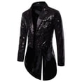 thumbnail image 4 of Men's Sequin Blazer Retro Dress Top and Pants Set Metallic Slim Suit 2 Piece Disco Prom Shiny Outfit Wedding Party Banquet Fashion Jacket Pant, 4 of 5