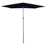 10ft x 6.5ft Outdoor Patio Market Umbrella with Hand Crank, Navy Blue