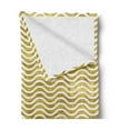 thumbnail image 2 of Geometric Soft Flannel Fleece Throw Blanket, Sand Ruffles Print on Hot Deserts Inspired Stained Curvy Zig Zags, Cozy Plush for Indoor and Outdoor Use, 60" x 80", Pale Coffee and White, by Ambesonne, 2 of 5