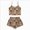 W52-Khaki, variant on Women Sexy Sleeveless Tank Top Shorts 2PC Halloween Print Pajama Set Sleepwear Loungewear Tracksuit Pajamas