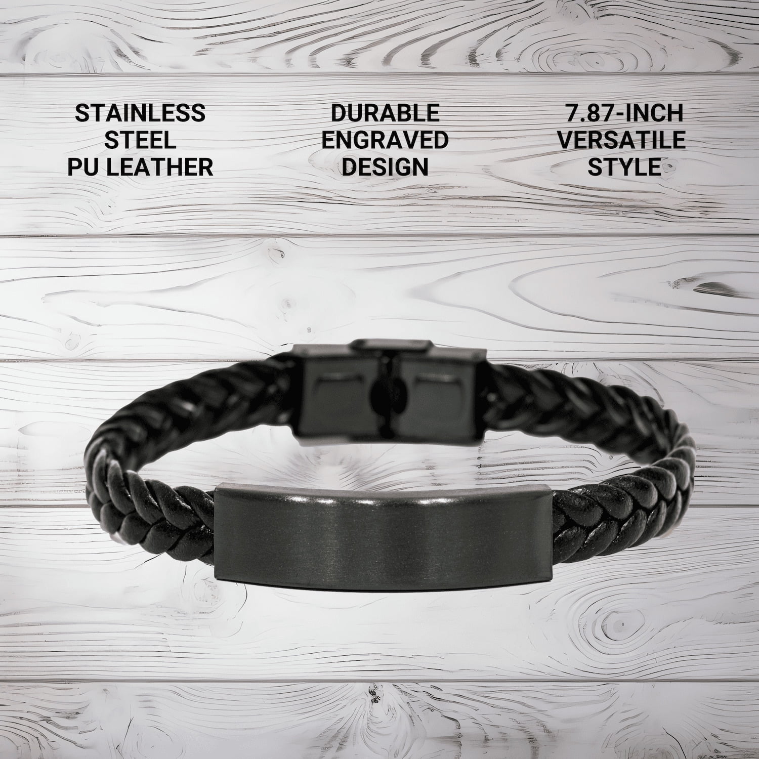 Grand Daddy Psalm 115:15 Braided Leather Bracelet Gift for Grandpa, Birthday, Fathers Day, Christmas, Religious Engraved Jewelry for Men, Inspirational Christian Jewelry for Grandfathers