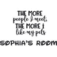 thumbnail image 1 of The More I Like My Pets Pet Quotes Customized Wall Decal - Custom Vinyl Wall Art - Personalized Name - Baby Girls Boys Kids Bedroom Wall Decal Room Decor Wall Stickers Decoration Size (12x20 inch), 1 of 1