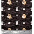 thumbnail image 1 of Soimoi Moss Georgette Fabric Sweet Cat Kids Print Fabric by Yard 42 Inch Wide, 1 of 3