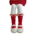 thumbnail image 2 of NAISIBABY Stockings for Girls, Knitted Stretchy Cotton Breathable Cute Christmas Knee High Socks Red Free Size, 2 of 5