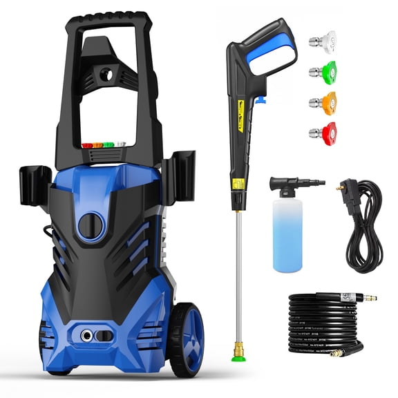 4600PSI MAX 3.5GPM Electric Pressure Washer, Versatile Surface Care, Deep Surface Cleaning, with GFCI Protection, 4 Quick Connect Nozzles, Total Stop System for Fence, Garden, Yard, Car Cleaning