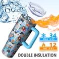thumbnail image 5 of OBREWU German Shorthaired Pointer Dog and Flower Tumbler with Handle and Lid,German Shorthaired Pointer Dog and Flower 40oz Double Wall Vacuum Insulated Tumbler,Cups Gift for Women and Men, 5 of 7