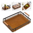 thumbnail image 4 of Bandeja rectangular para servir, vajilla para mesa de té, plato de fruta, aperitivos Marrón 40x30x65cm, 4 of 9