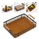 thumbnail image 4 of Bandeja de servicio rectangur, vajil de pto de mesa de té, pto de fruta de comida, bandeja de aperitivos , bandeja de té para cena restaurante Weding Party Marrón 30x20x65cm Sunnimix plato de almacenamiento, 4 of 8