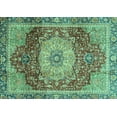 thumbnail image 1 of Ahgly Company Machine Washable Indoor Rectangle Persian Turquoise Blue Traditional Area Rugs, 2' x 3', 1 of 4