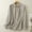 White, variant on DAFPZW Linen Button Down Shirt Women Striped, Linen Long Sleeve V Neck Dress Shirts Casual Loose Roll Up Work Blouse Tops