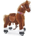 thumbnail image 5 of PonyCycle Kid-Powered Hores Ride-On Toy, No Battery, Smooth Wheels, Ages 4-7, Brown, U424, 5 of 13
