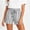 Gray, variant on Women's Striped Elastic Waist Drawstring Shorts Casual Loose-Fit Summer Shorts with Pockets Wine XL(XL)