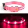thumbnail image 3 of (2 pack) PcEoTllar Light up Dog Collar, LED Dog Collar Rechargeable, Pet Dog Collars for Medium Dogs, Pink M, 3 of 10
