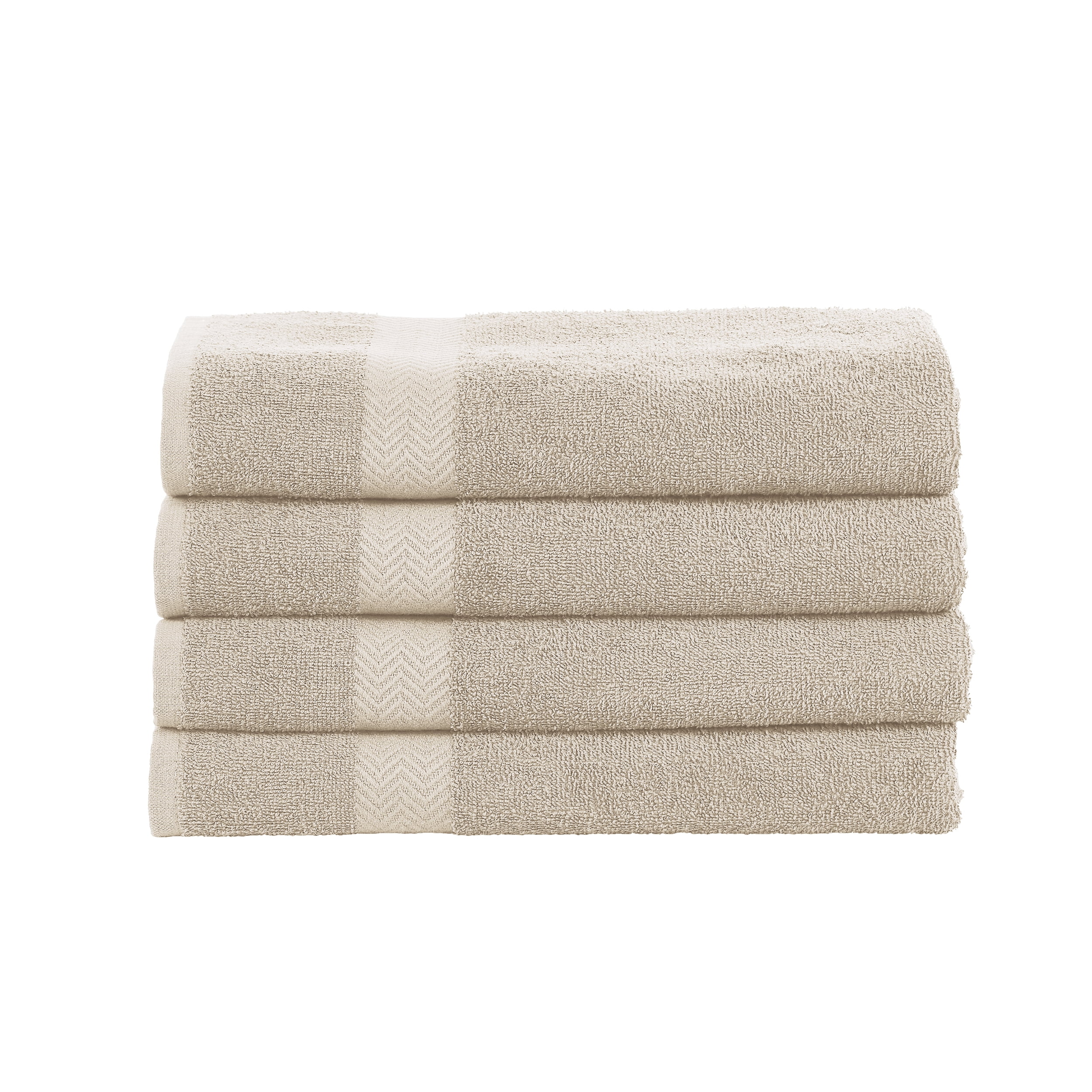 EcoFriendly Cotton Bath Towel by Blue Nile Mills 4PC Set, Stone