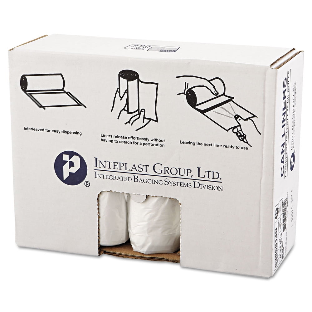 Inteplast Group High-Density Can Liner 33 x 40 33gal 16mic Clear 25/Roll 10 