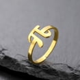 thumbnail image 6 of Pi Symbol Open Ring for Women Men Unique Stainless Steel π 3.14 Statement Adjustable Band Mathematical Sign Irrational Number Middle Finger Rings Fashion Jewelry for Math Lovers Teacher Gifts, 6 of 11