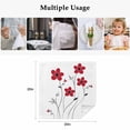 thumbnail image 4 of Red Spring Floral Cloth Napkins, Elegant Summer Botanical Pastoral Washable and Reusable Dinner Napkins Set of 6, Table Napkin for Kitchen Party Birthday Wedding Hotel Housewarming 20"x20", 4 of 8