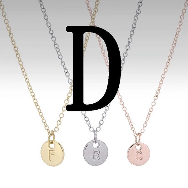 Bupoey-collar con colgante de 26 letras para hombre y mujer, colgante con iniciales originales de Color plateado, amistad