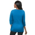 thumbnail image 2 of Jessica London Women's Plus Size Boatneck Tunic Top 3/4 Sleeve Shirt  Loose Fit, 2 of 4