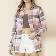thumbnail image 3 of Womens'Autumn and Winter Fashion Plaid Jackets Plus Size Casual Tops Loose Plaid Printed Long-Sleeved Lapel Tops/Shirts Up to 65% off!, 3 of 9