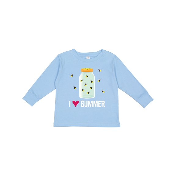 Inktastic I Love Summer Cute Fireflies Boys or Girls Long Sleeve Toddler T-Shirt
