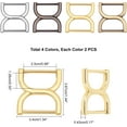 thumbnail image 2 of 1Bag 8pcs Double D-Ring Buckles Multi-Purpose D Ring Metal Adjustable Purse Loop Rings Clip Hook Fasteners Strap Rectangle Connector for Handbag Hardware Craft Keychain DIY Accessories, 2 of 6