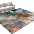thumbnail image 2 of 5'x7' Area Rugs, Abstract Marble Indoor Outdoor Area Rug for Living Room Bedroom, Terracotta Green Blue Fluid Art Modern Luxury Washable Bathroom Rugs Kitchen Floor Carpet Mats Home Decor Aesthetic, 2 of 8