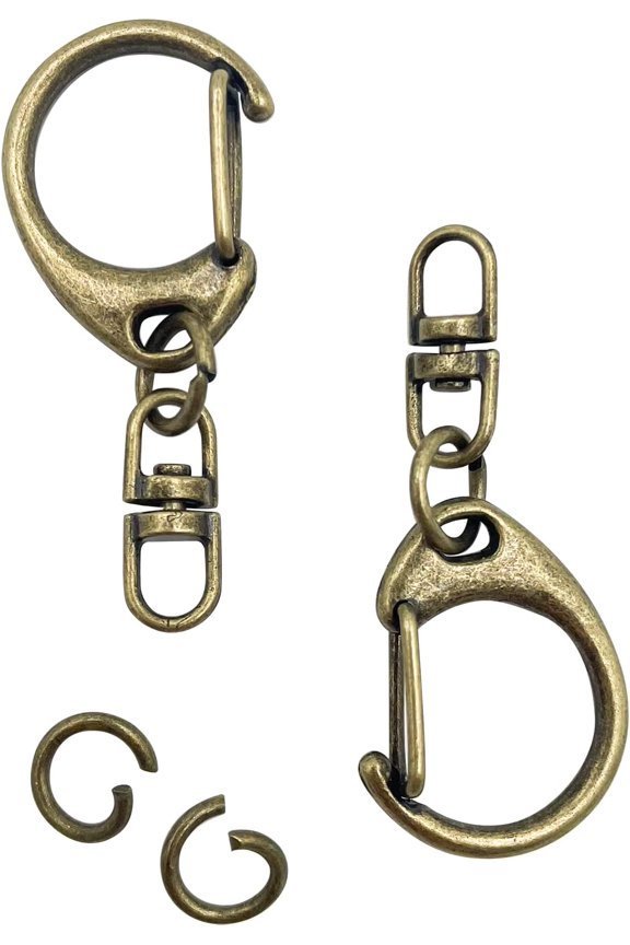 50pcs Lobster Clasp Key, Keychain Clip, Swivel Clasps Lanyard Snap Hook,DIY Crafts Key Chain,Lobster Claw Clasp (Bronze) A1075