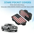 thumbnail image 6 of OFFCURVE 1 Pair Bed Rail Stake Pocket Covers for Chevy Silverado 1500/2500HD/3500HD GMC Sierra 1500 Truck Stake Hole Caps Plugs Accessories, Flag, 6 of 6