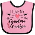 thumbnail image 3 of Inktastic I Love My Grandma and Grandpa Heart and Arrows Boys or Girls Baby Bib, 3 of 4