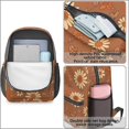 thumbnail image 4 of Daisy Pioneer Flower Brown Pattern 17" Waterproof Oxford School Backpacks for Teens, S-Shape Padded Straps, for School, Travel, Hiking, Camping, 4 of 5