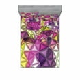 thumbnail image 2 of Diamond Bedding Set with Sheet & Covers, Abstract Ornate Gradient Different Size Diamond Motifs Futuristic Effects Print, Printed Bedroom Decor 2 Shams, 4 Sizes, Purple Yellow, by Ambesonne, 2 of 3