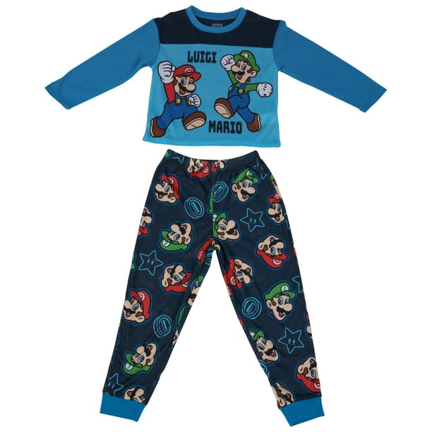 Super Mario Bros. Mario and Luigi 2-Piece Long Sleeve Youth Pajama Set ...