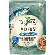 (16 Pack) Purina Beyond Cat Broth High Protein, Grain Free Cat Food Toppers, Mixers+ Pacific Herring Recipe, 1.4 oz. Pouches