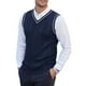 thumbnail image 5 of Chaleco de hombre tejido sin mangas casual cuello en V chaleco engrosado camisa de fondo, 5 of 5