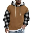 thumbnail image 2 of Men'S Hoodies Color Block Sweatshirts Fashion Fall Pullover Drawstring Winter Long Sleeve Shirt With Kangaroo Pocket, 2 of 5