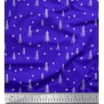 thumbnail image 1 of Soimoi Blue polyester Crepe Fabric Asterisk & Snow Nature Fabric Prints By Yard 52 Inch Wide, 1 of 3