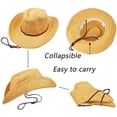 thumbnail image 4 of Sombrero de paja de vaquero/vaquera estilo occidental para hombres y mujeres Adepaton WMZL-1349-2, 4 of 5