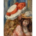 thumbnail image 2 of Pierre-Auguste Renoir 12x14 Gold Ornate Wood Frame and Double Matted Museum Art Print Titled - Girls with Hats (Young Girls with Hats) (Early 1890s), 2 of 4