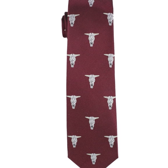 bar III Mens Fossil Neat Self-tied Necktie, Red, Classic (57 To 59 in.)