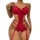thumbnail image 1 of Gibobby Conjuntos de bragas de encaje Body de Camisola Sexy con Cordones y Espalda Abierta con Panel de Malla para Mujer Lencería Sexy de San Valentín Body Encaje(Vino, CH), 1 of 5