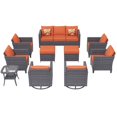 thumbnail image 3 of Ovios 10 Pieces Outdoor Patio Furniture with 360° Swivel Rocking Chairs All Weather Patio Sectional Sofa Set for Balcony, 3 of 7