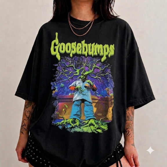 Halloween Goosebumps T-Shirt, Vintage Haunted House Tee, Goosebumps Movie Horrorland Shirt