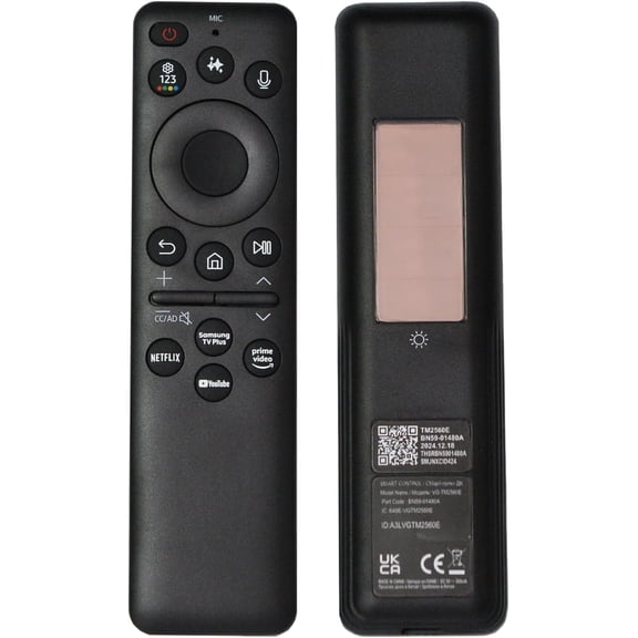 Replacement Remote for Samsung TV BN59-01480A, Solar Voice Remote Compatible with Samsung Smart TV 2021-2025 QLED 4K 8K Frame Series, with USB-C Charging & App Shortcuts