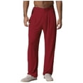 thumbnail image 1 of YiZYiF Men's Latin Dance Pant Salsa Rumba Tango Competition Ballroom Practice Pants Trousers Burgundy M, 1 of 5